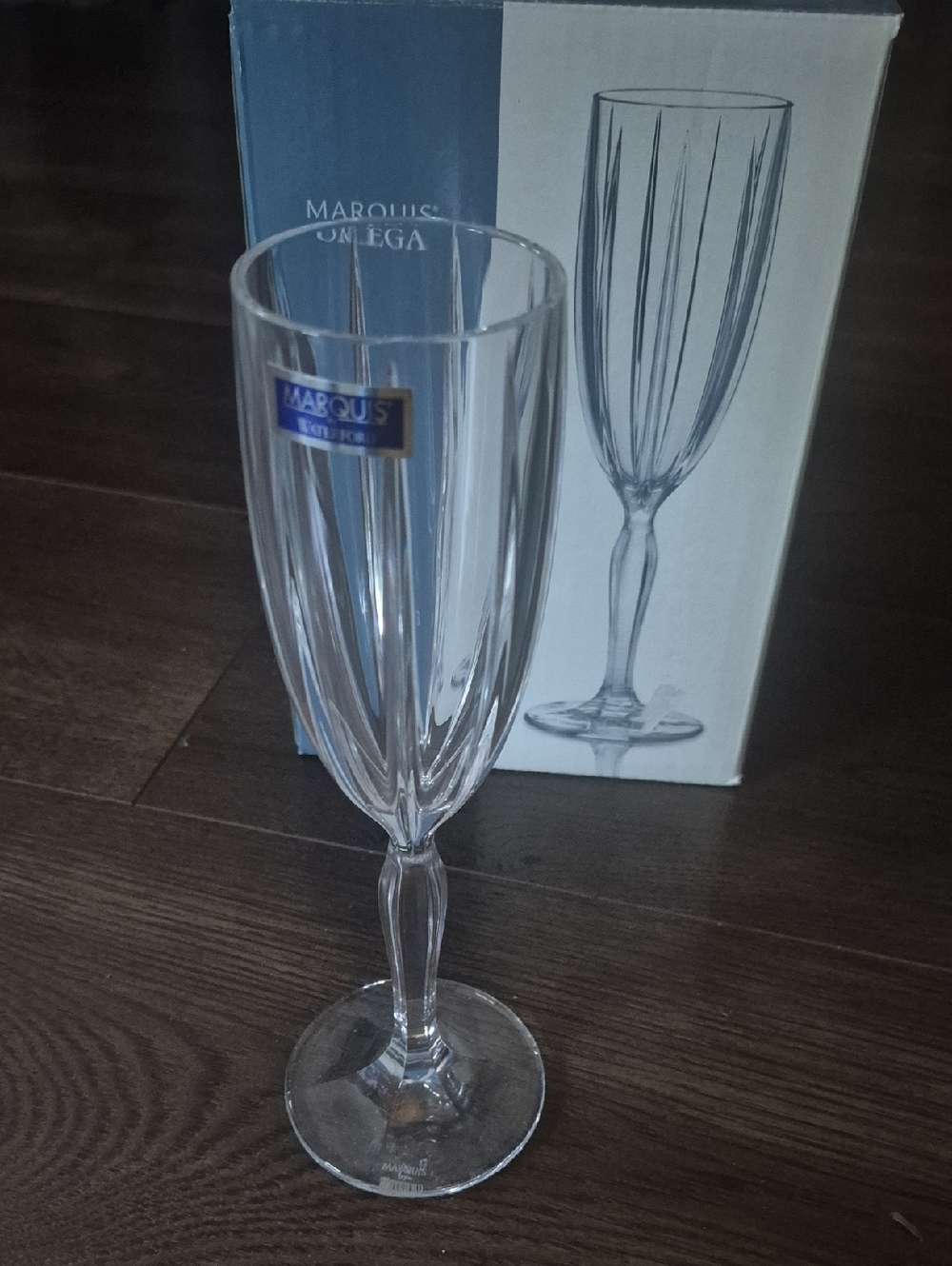Waterford Marquis Omega Set Of 4 Lead Crystal Champagne Glasses